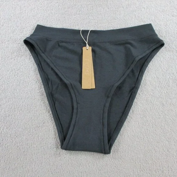 NWT SKIMS Cotton Jersey Cheeky Tanga Underwear Womens Small Soot Black - Picture 4 of 7